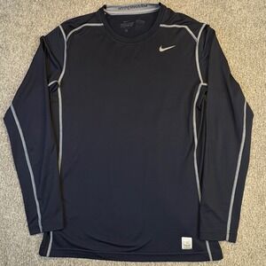 Nike Pro Combat Hyperwarm Fitted Long Sleeve Shirt Mens Medium Athletic